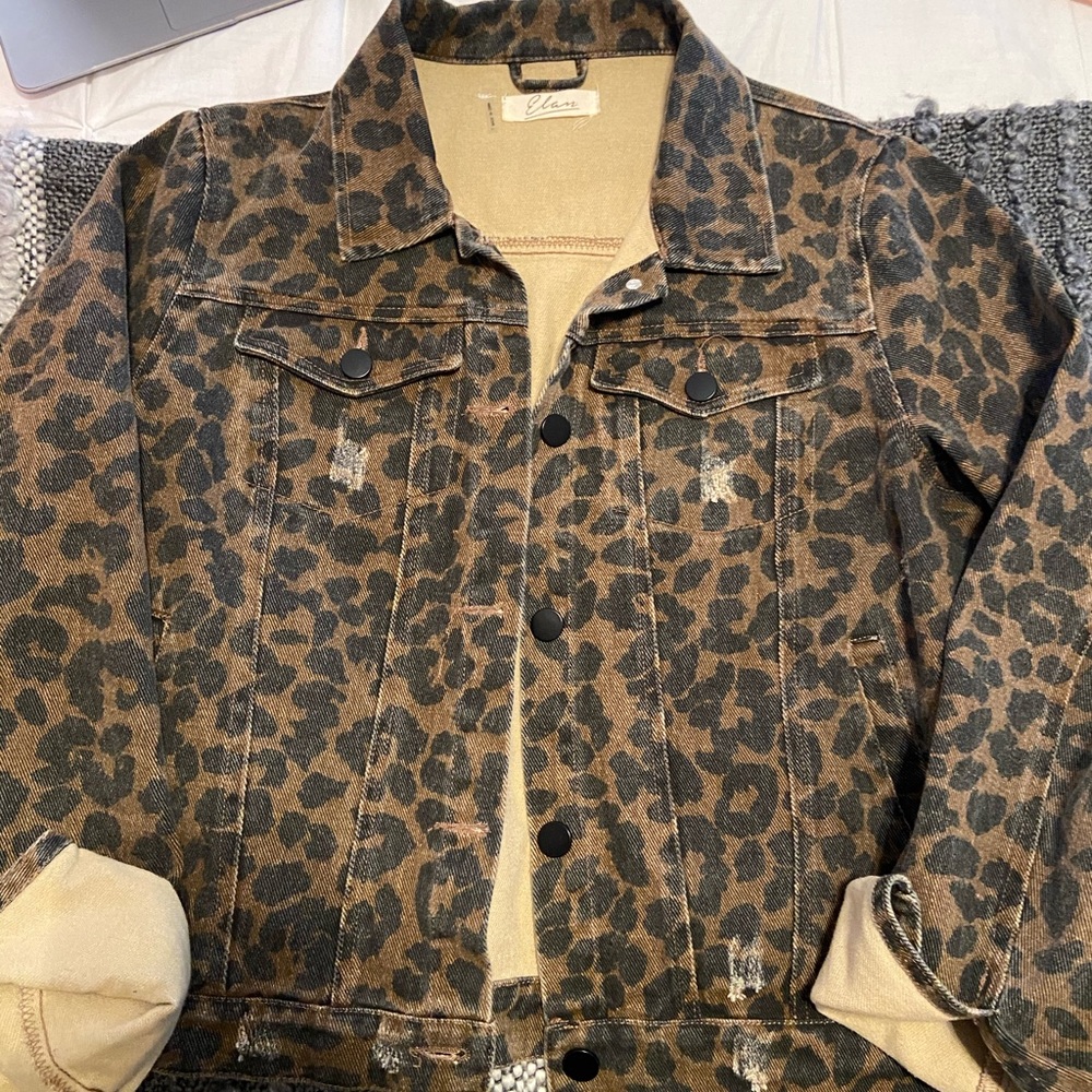 Cheetah denim jacket